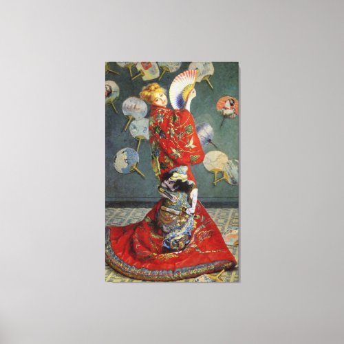 Madame in Japanese Kimono by Monet Canvas Print