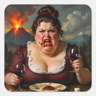 “Madame Lava-Cake”- She Blows At A Moments Notice Square Sticker