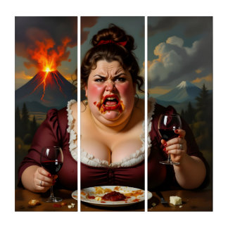 “Madame Lava-Cake”- She Blows At A Moments Notice Triptych