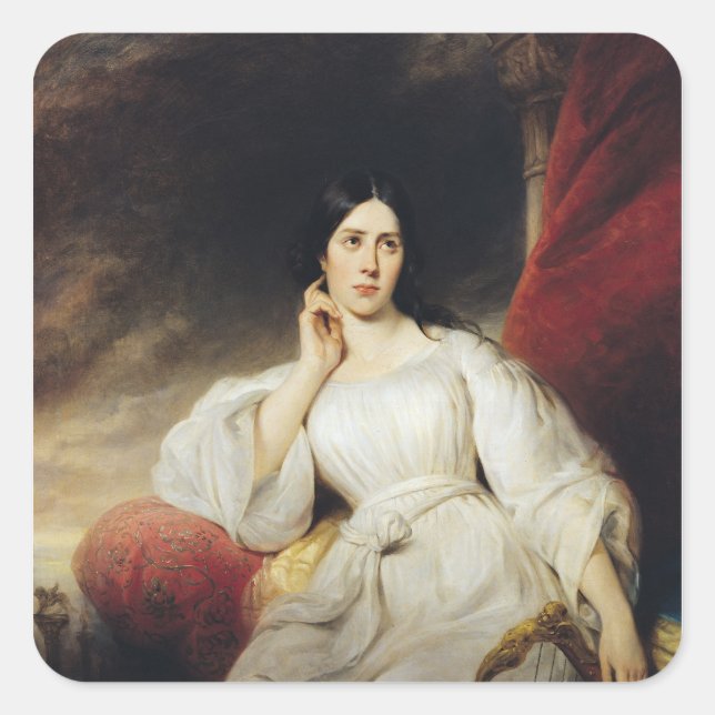 Madame Malibran  in the Role of Desdemona, 1830 Square Sticker (Front)