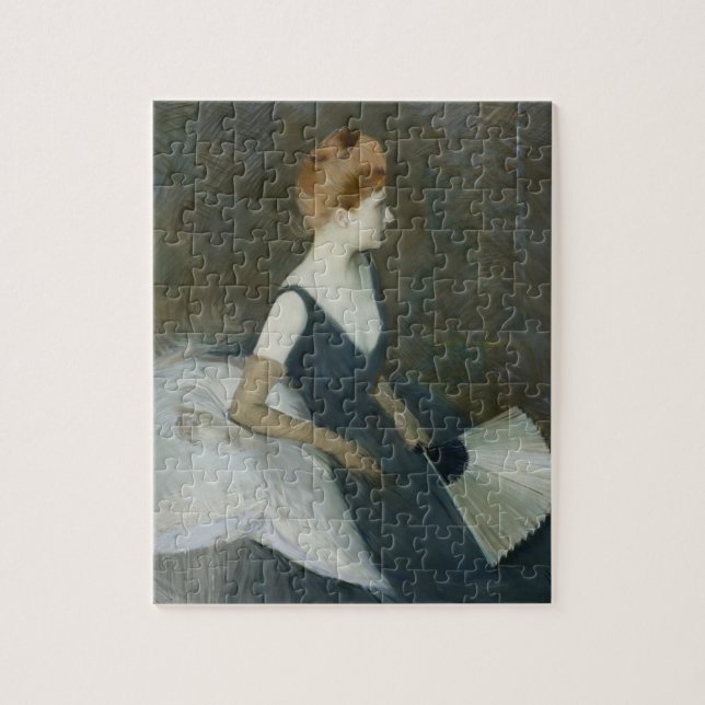Madame Marthe Letellier Sitting on a Sofa Jigsaw Puzzle (Vertical)