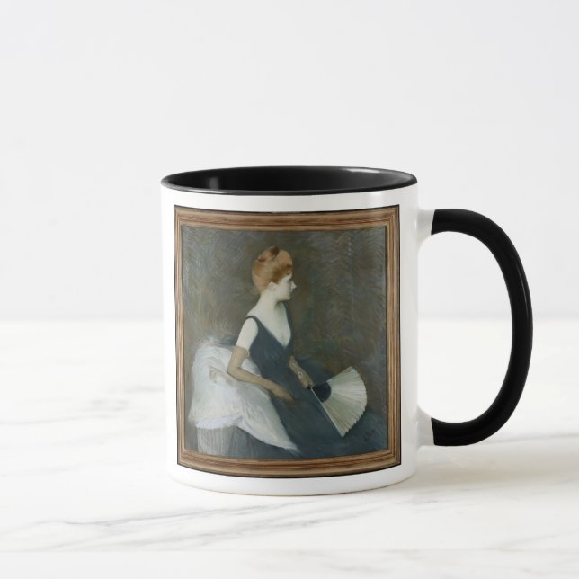 Madame Marthe Letellier Sitting on a Sofa Mug (Right)