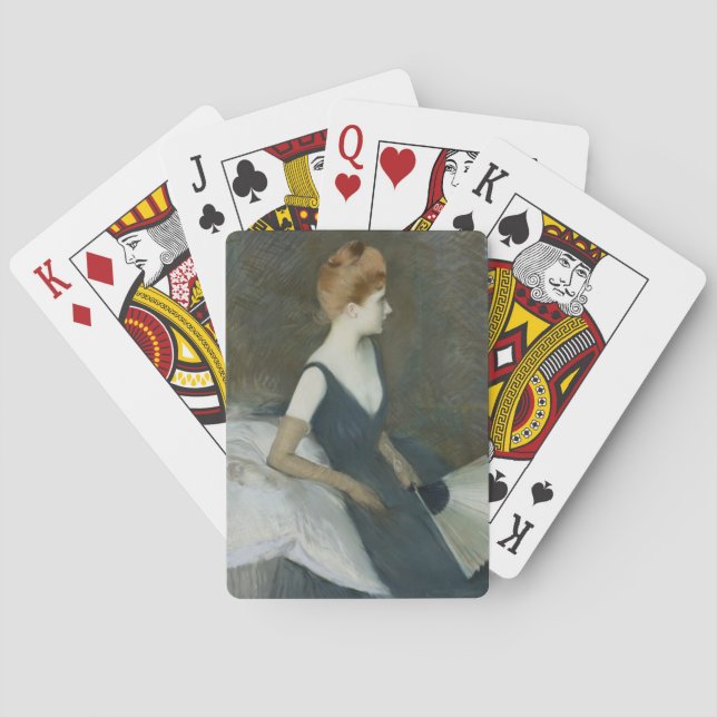 Madame Marthe Letellier Sitting on a Sofa Poker Cards (Back)