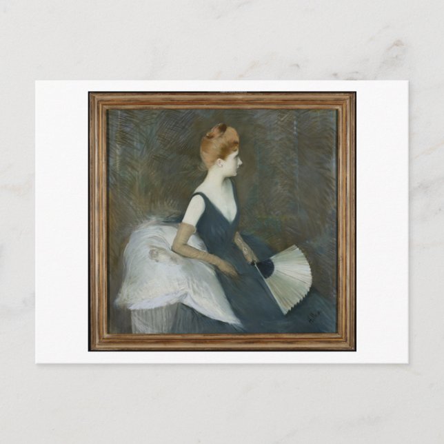 Madame Marthe Letellier Sitting on a Sofa Postcard (Front)