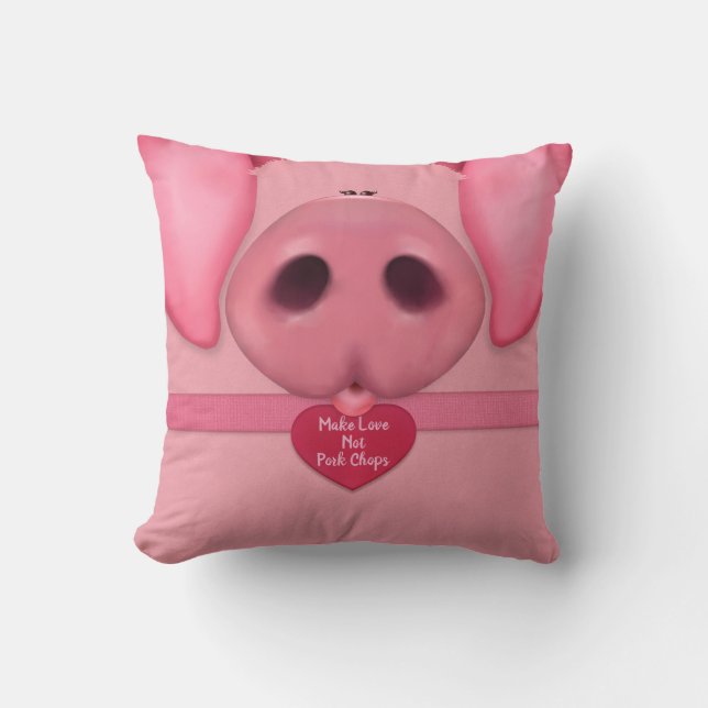Madame Piggy Throw Pillow (Front)