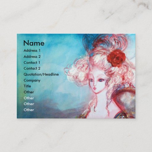 Customizable MADAME POMPADOUR ,Beauty,Salon,Spa ,Makeup Artist Business Card Template
