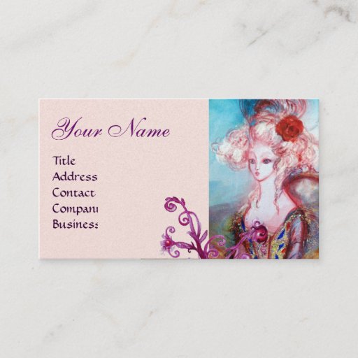 Customizable MADAME POMPADOUR Beauty,Salon,Spa ,Makeup Artist Business Card Templates