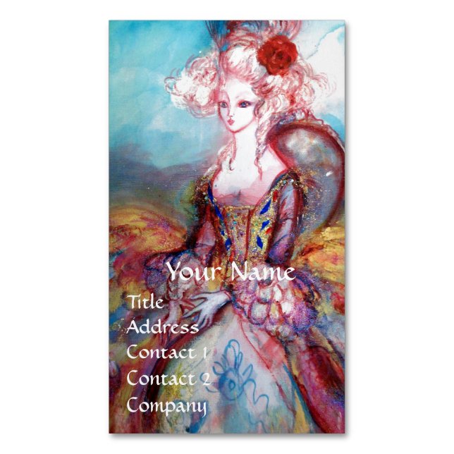 MADAME POMPADOUR ,Beauty,Salon,Spa ,Makeup Artist Business Card Magnet (Front Vertical)