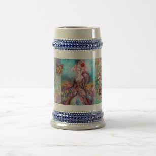 MADAME POMPADOUR / BUTTERFLY IN GOLD SPARKLES BEER STEIN