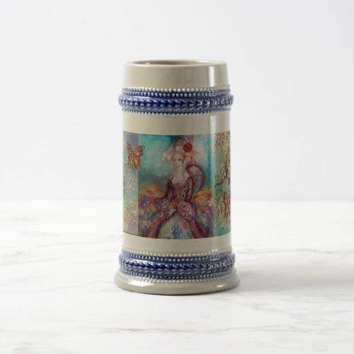 MADAME POMPADOUR  BUTTERFLY IN GOLD SPARKLES BEER STEIN