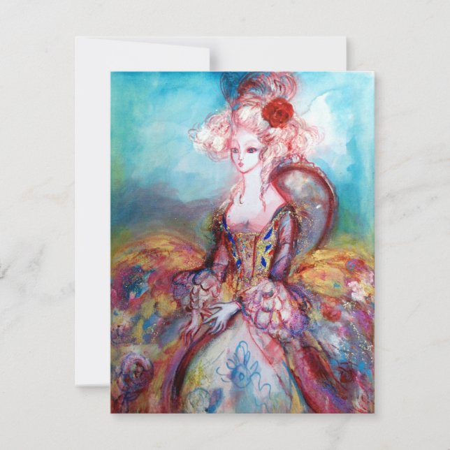 MADAME POMPADOUR ,Classy Gold Costume Party Invitation (Front)