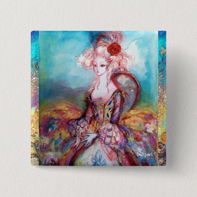 MADAME POMPADOUR Elegant Beauty Fashion Pinback Button (Front)