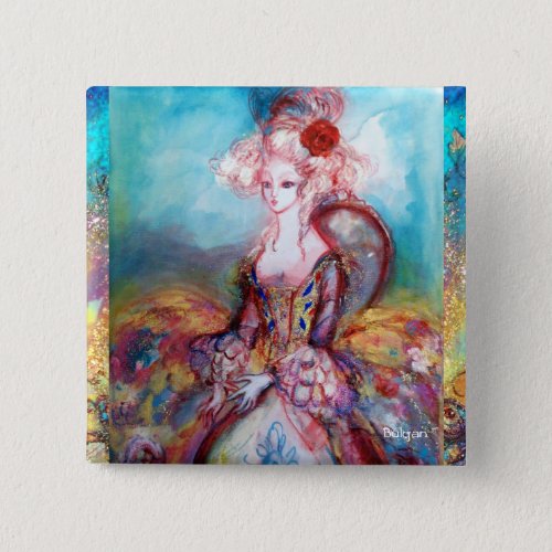 MADAME POMPADOUR Elegant Beauty Fashion Pinback Button