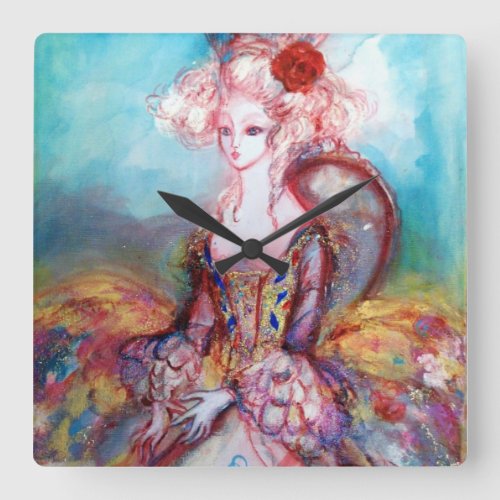 MADAME POMPADOUR SQUARE WALL CLOCK