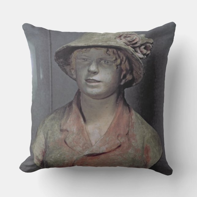 Madame Renoir, 1916 (polychrome plaster) Throw Pillow (Front)