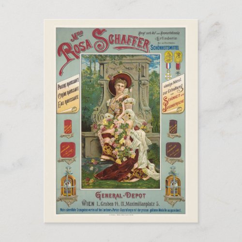 Madame Rose Schaffer Austria Vintage Poster 1890s Postcard