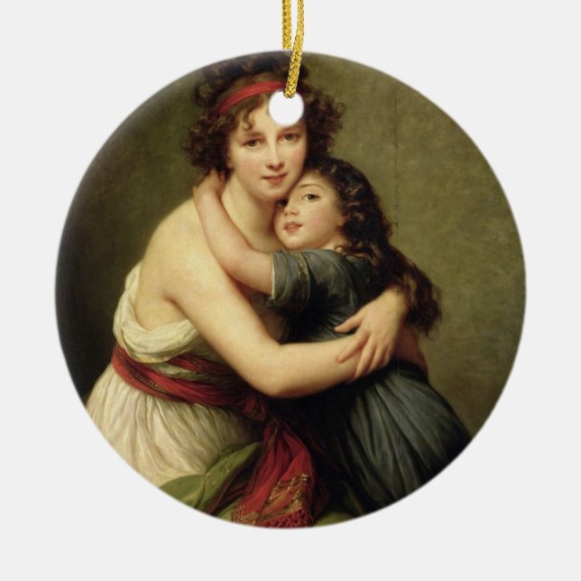 Madame Vigee-Lebrun and her Daughter Ceramic Ornament (Front)