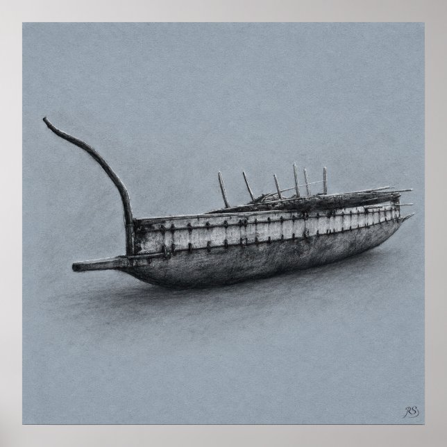 Madang Canoe Archival Drawing Print (Front)