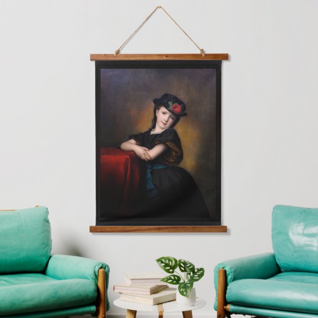 Mädchenporträt by Samuel Baruch Ludwig Halle Hanging Tapestry (Living Room)