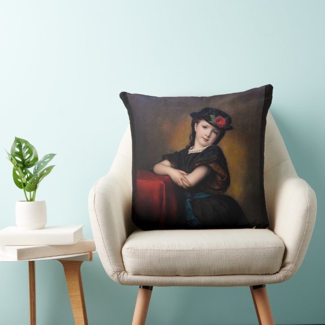 Mädchenporträt by Samuel Baruch Ludwig Halle Throw Pillow (Chair)