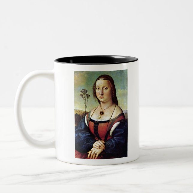 Maddalena Doni - Raphael - c1506 Two-Tone Coffee Mug (Left)