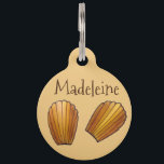 Maddie Madeleine Sweet French Pastry Cakes  Pet ID Tag<br><div class="desc">Design features an original marker illustration of a madeleine, a delicate, shell-shaped sponge cake pastry popular in France and in French pâtisseries. This foodie design is also available on other products. Lots of additional food and cooking-themed illustrations are also available from this shop. Don't see what you're looking for? Contact...</div>