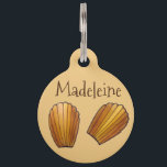Maddie Madeleine Sweet French Pastry Cakes  Pet ID Tag<br><div class="desc">Design features an original marker illustration of a madeleine, a delicate, shell-shaped sponge cake pastry popular in France and in French pâtisseries. This foodie design is also available on other products. Lots of additional food and cooking-themed illustrations are also available from this shop. Don't see what you're looking for? Contact...</div>