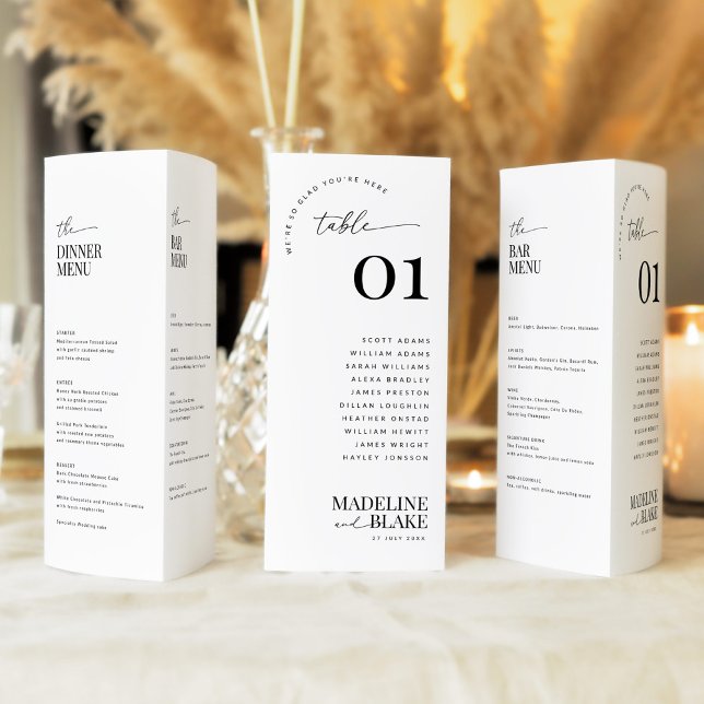 MADDIE Trifold Table Numbers with Seating and Menu (Creator Uploaded)