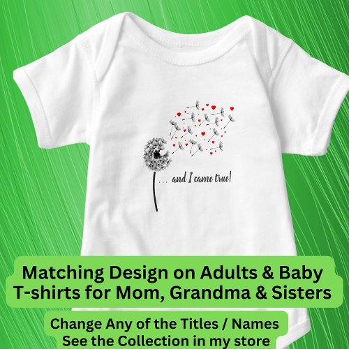 Made a Wish  I Came True _ Matching Mom Baby Body Baby Bodysuit