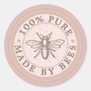 MADE BY BEES Heraldic Bee on Rose Gold Label