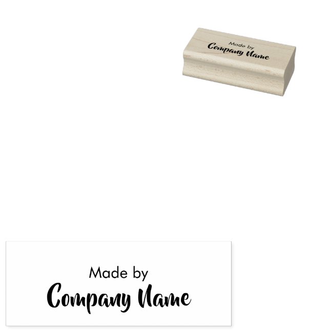 Made By Company Name Script Rubber Stamp (Stamped)