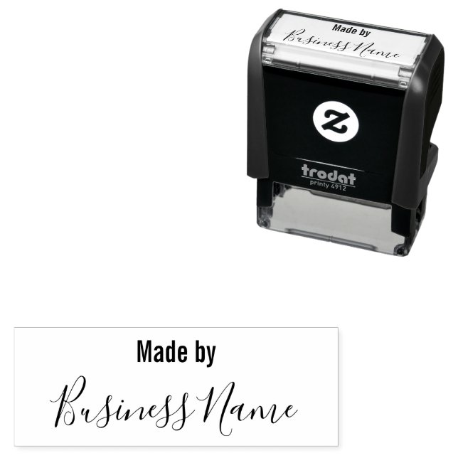 Made By Company Name Script Text Template Self-inking Stamp (In Situ)