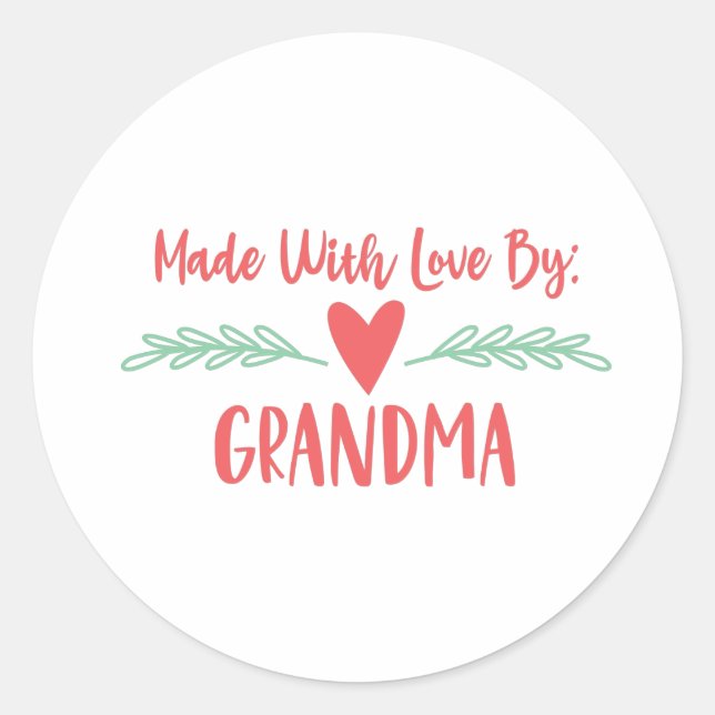 Made By Grandma Classic Round Sticker (Front)