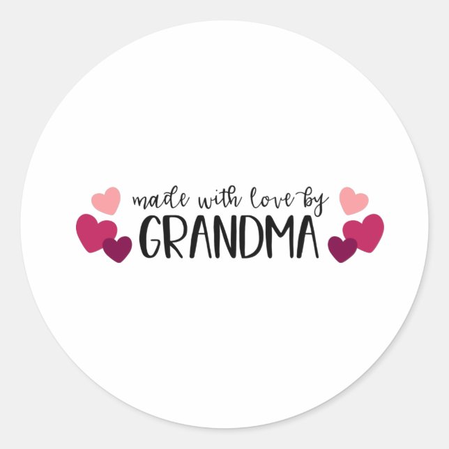 Made By Grandma Classic Round Sticker (Front)