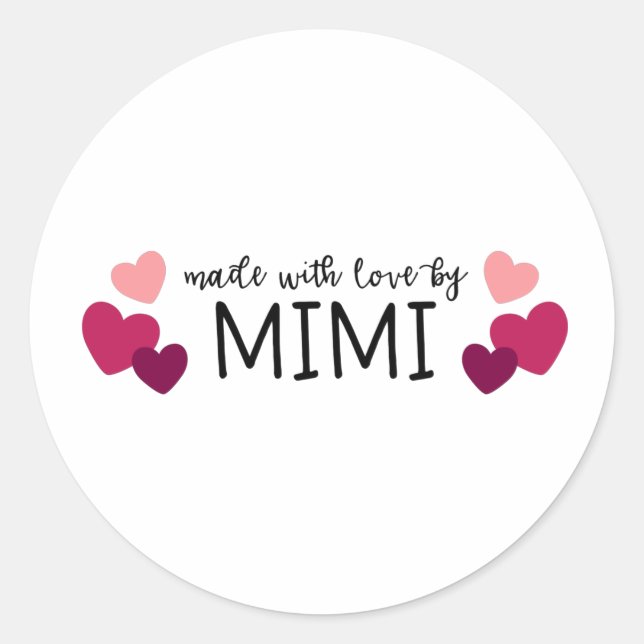 Made By Mimi Classic Round Sticker (Front)