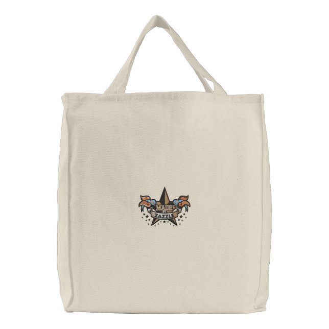 Made By Zazzle Embroidered Tote Bag (Front)