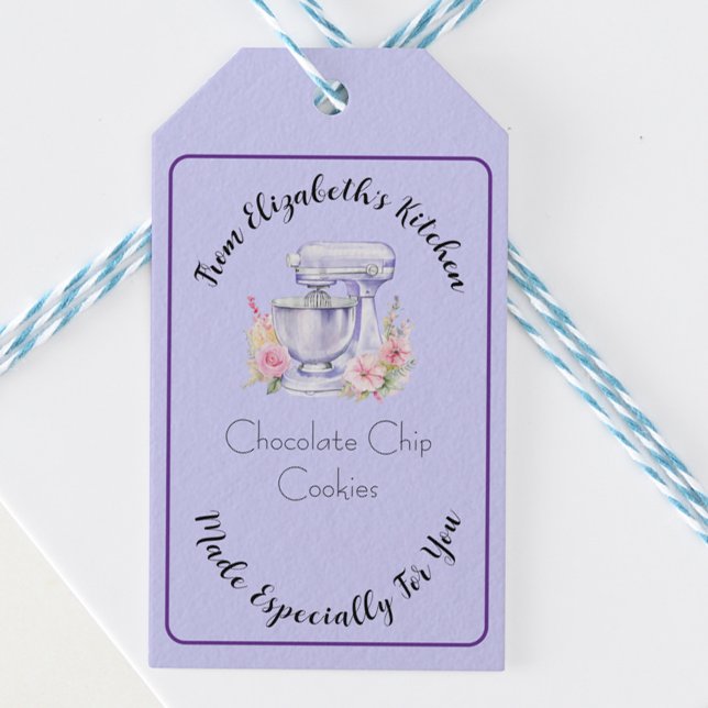 Made Especially For You Blue Floral Mixer Food Gift Tags (Creator Uploaded)