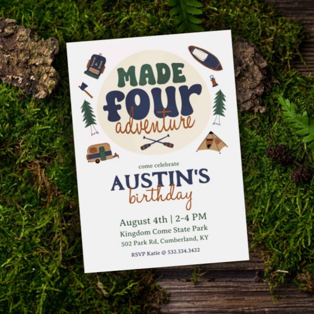 Made For Adventure 4th Birthday Invitation (Creator Uploaded)