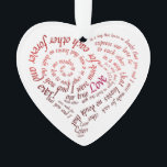 Made For Each Other Engagement Proposal Ornament<br><div class="desc">This unique engagement ornament features a calligraphy typography saying in the shape of a heart. The phrase is a proclamation of love and a call for making that love binding through marriage. The preface to a proposal. Once read, pop the question! The saying reads: "now is the time to express...</div>