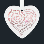 Made For Each Other Engagement Proposal Ornament<br><div class="desc">This unique engagement ornament features a calligraphy typography saying in the shape of a heart. The phrase is a proclamation of love and a call for making that love binding through marriage. The preface to a proposal. Once read, pop the question! The saying reads: "now is the time to express...</div>