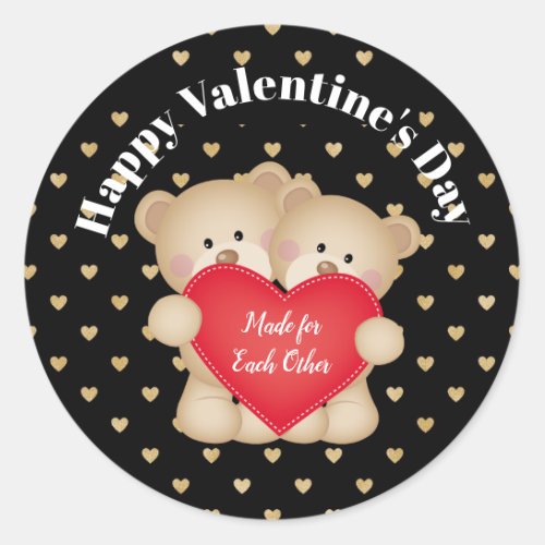 Made For Each Other Teddy Bear Stickers