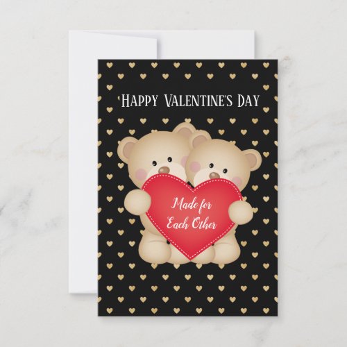 Made For Each Other Teddy Bears Card