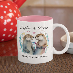 Made For Each Otter Love Valentine's Day Two-Tone Coffee Mug