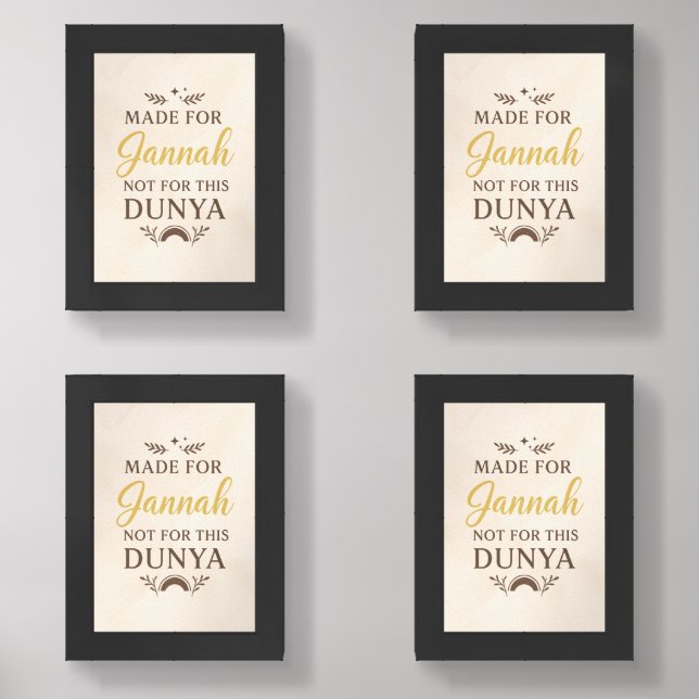 Made for Jannah – Islamic Wall Art Print Wall Art Sets (Front)