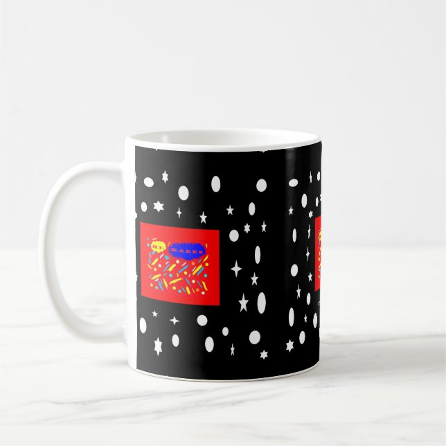 MADE FOR KAREN RED AND BLACK WHITE NAMED COFFEE MUG (Left)