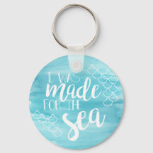 Made For The Sea Watercolor Keychain