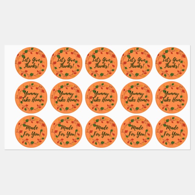 Made for You Circle Stickers Fall Leaves (Sheet)