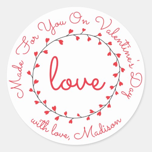 Made For You On Valentines Day Classic Round Sticker