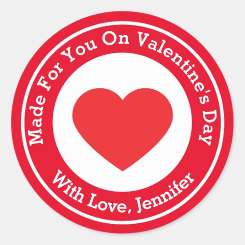 Made For You On Valentines Day Classic Round Sticker