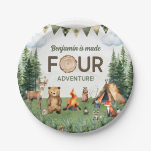 Made Four Adventure Camping 4th Birthday Party Paper Plates